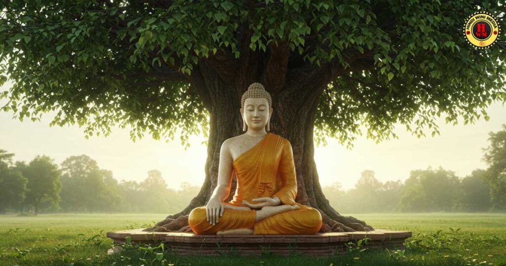 Gautama Buddha meditating Vipassana Meditation