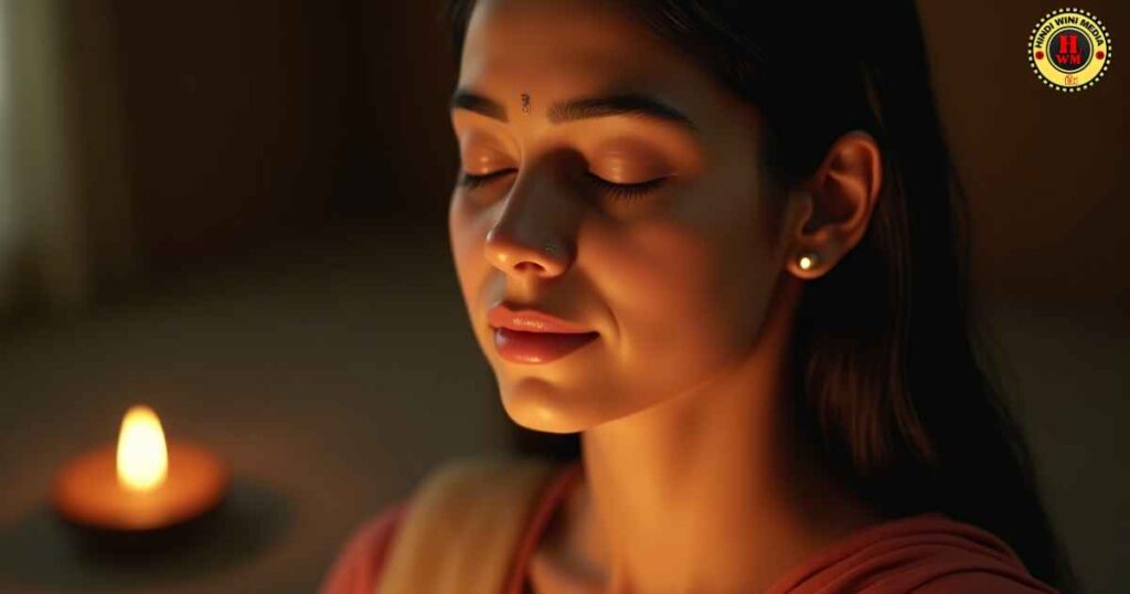 A woman is doing Vipassana Meditation