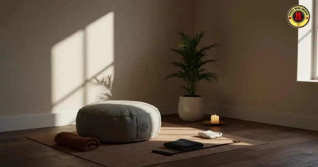 Peaceful meditation space for practicing Vipassana