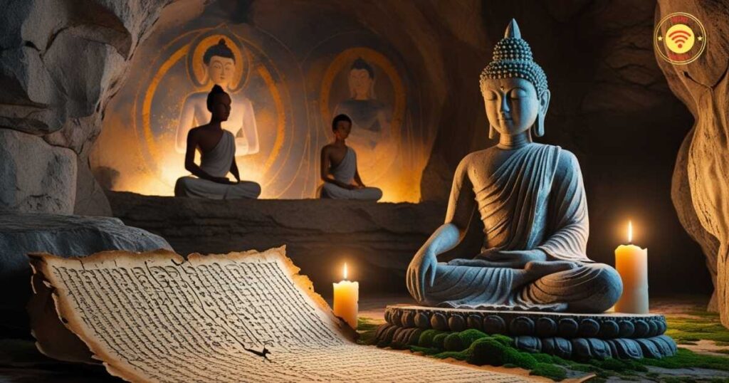 Gautam Buddha is doing Vipassana Meditation