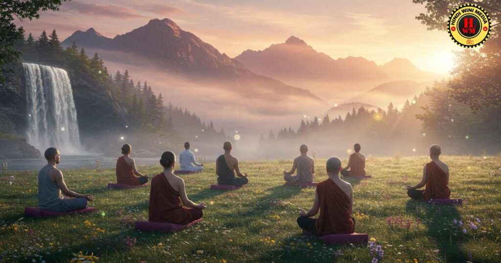 Vipassana Group Sitting near mountains