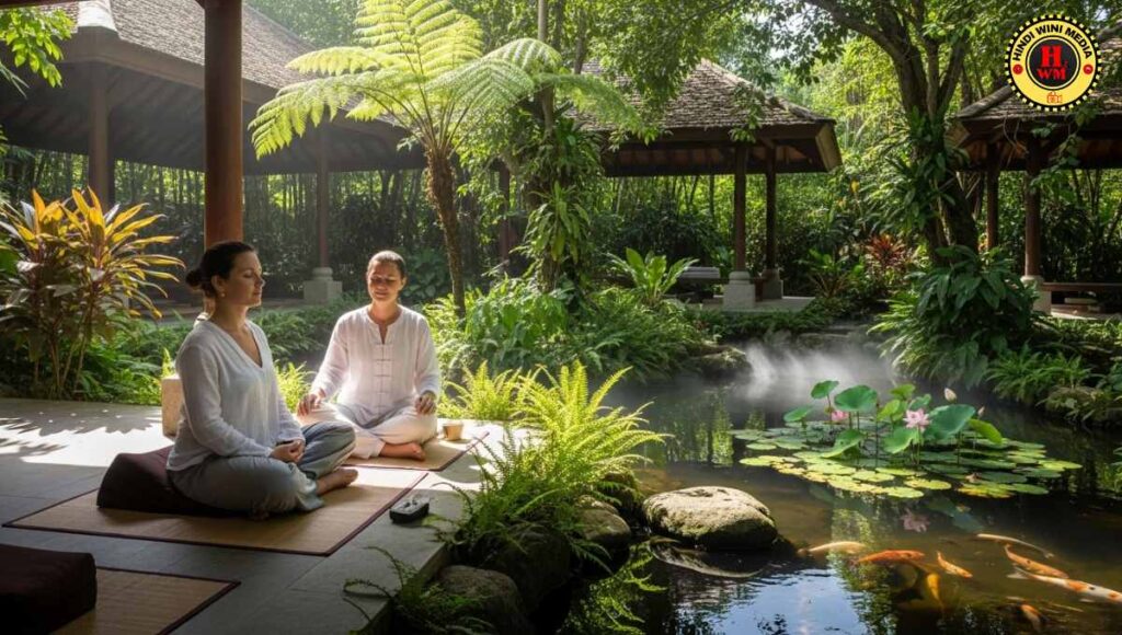 Person starting vipassana journey in a meditation center