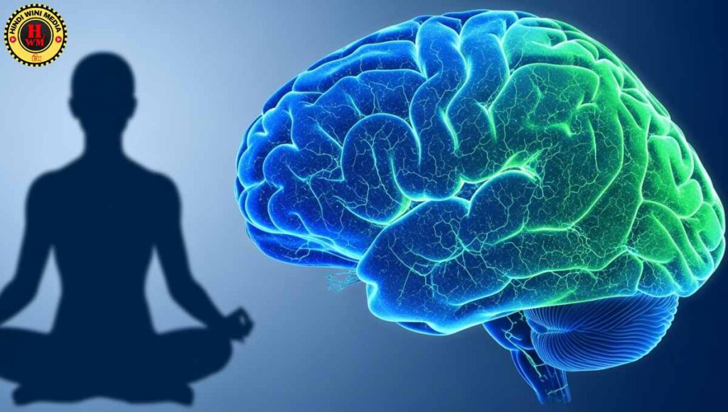 Brain scan highlighting prefrontal cortex during vipassana meditation